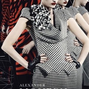 Alexander McQueen Horn of Plenty houndstooth runway dress